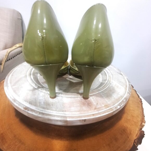 J. Crew Mary Jane Leather Heels Sage Green Size 8 Womens MSRP $168 - Picture 7 of 10